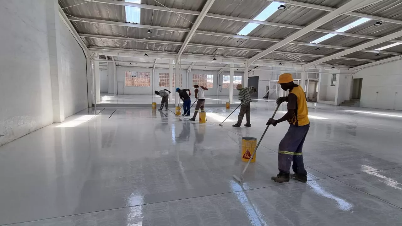 Epoxy flooring installation